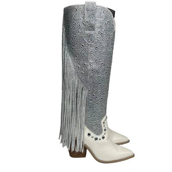 Steve Madden Women's Lexy Rhinestone Western Boot. Sz: 6 - Picture 4 of 16